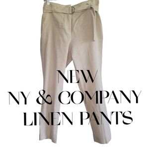 Cream Relaxed Linen Trousers